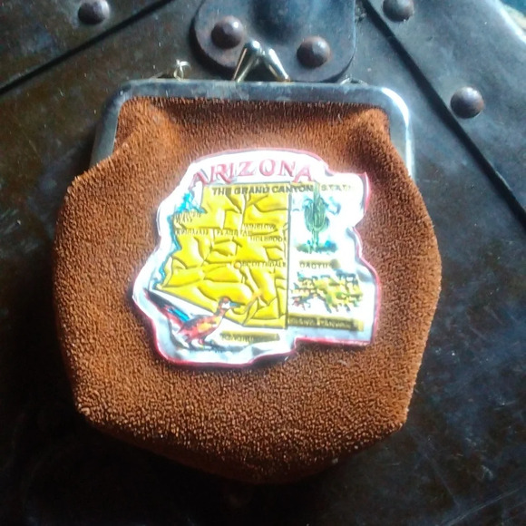 Vintage Souvenir Suede Coin Purse From The State of Arizona 60's-70's - Picture 2 of 7